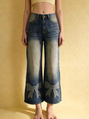 Hazel Blues® | Bow Wide Leg Jeans