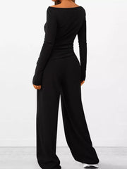 Hazel Blues® | Long Sleeve Top and Wide Leg Pants Set