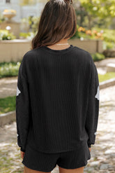 Hazel Blues® | Glitter Ghost Round Neck Long Sleeve Top and Shorts Set