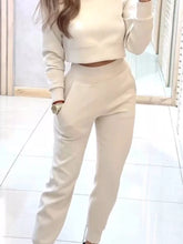 Hazel Blues® | Casual Chic Cropped Sweatshirt and Jogger Set