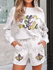 Hazel Blues® | Queen of Mardi Gras Top and Shorts Set