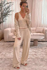 Hazel Blues® | V-Neck Tank, Open Front Cardigan and Pants Lounge Set