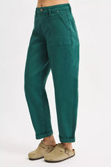Hazel Blues® | RISEN High Rise Ankle Cuffed Barrel Pants