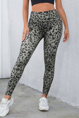 Hazel Blues® | Leopard Print Wide Waistband Leggings