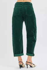 Hazel Blues® | RISEN High Rise Crop Barrel Cordurory Pants