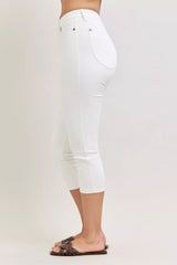 Hazel Blues® | Judy Blue High Waist Extended Waistband Capri Pants with Spade Pockets