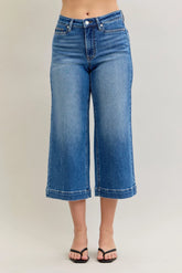 Hazel Blues® | Judy Blue Mid Rise Crop Wide Leg Jeans