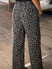 Hazel Blues® | Leopard Straight Loose Leg Jeans