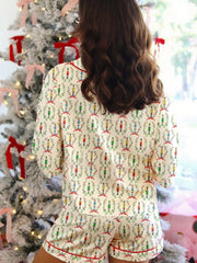 Hazel Blues® | Nutcracker Print Long Sleeve Top and Shorts Lounge Set