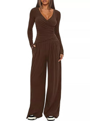Hazel Blues® | Casual Long Sleeve Top and Pants Two-Piece Set