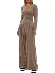Hazel Blues® | Casual Long Sleeve Top and Wide Leg Pants Set