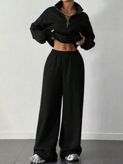 Hazel Blues® | Half-Zip Long Sleeve Sweatshirt and Pants Set