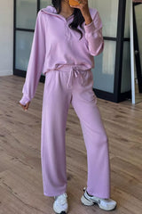 Hazel Blues® | Half Sleeve Kangaroo Pocket Hoodie and Pants Set