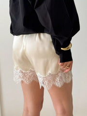 Hazel Blues® | Lace Trim Elastic Waist Shorts