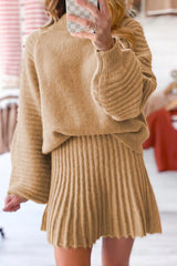 Hazel Blues® | Ribbed Knit Long Sleeve Top and Skirt Sweater Set