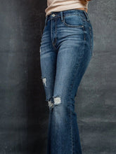 Hazel Blues® | Distressed High-Waisted Flare Jeans
