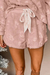 Hazel Blues® | Round Neck Long Sleeve Top and Shorts Lounge Set