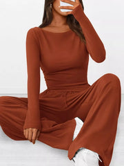 Hazel Blues® | Long Sleeve Top and Wide Leg Pants Set