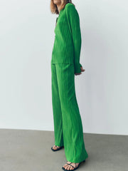 Hazel Blues® | Texture Long Sleeve Top and Pants Lounge Set