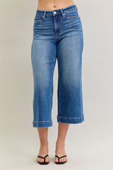 Hazel Blues® | Judy Blue Mid Rise Crop Wide Leg Jeans
