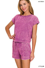 Hazel Blues® | Zenana Premium Cotton Washed Sleeveless Top & Shorts Set