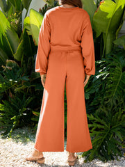 Hazel Blues® | Round Neck Long Sleeve Top and Pants Set