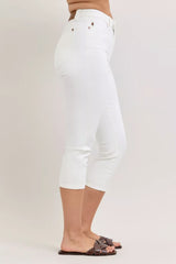 Hazel Blues® | Judy Blue High Waist Extended Waistband Capri Pants with Spade Pockets