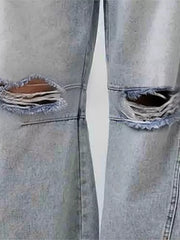 Hazel Blues® | Distressed Wide Leg Jeans