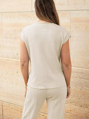 Hazel Blues® | Casual Solid Color Cap Sleeve Top and Pants Knit Set
