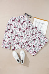 Hazel Blues® | Printed Long Sleeve Top and Drawstring Pants Lounge Set