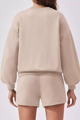 Hazel Blues® | Round Neck Sweatshirt and Shorts Set