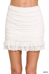 Hazel Blues® | Zenana Ruched Mini Skirt with Built in Shorts