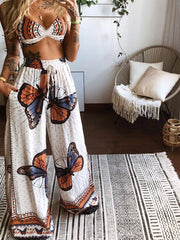 Hazel Blues® | Boho Butterfly Print Top and Pants Set
