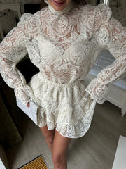 Hazel Blues® | Lace Long Sleeve Top and Skirt Set