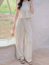 Hazel Blues® | Ruffled Sleeveless Top and Wide Leg Pants Set