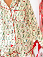 Hazel Blues® | Nutcracker Print Long Sleeve Top and Shorts Lounge Set