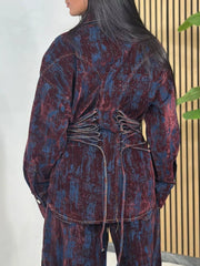 Hazel Blues® | Lace Up Button Up Jacket and Jeans Denim Set