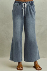 Hazel Blues® | SO ME Mid Rise Elastic Waist Flare Denim Jeans