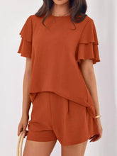 Hazel Blues® | Ruffle Sleeve Top and Shorts Two-Piece Set