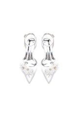 Elegant Ankle Strap Pointed Toe High Heels with Rhinestone Flower