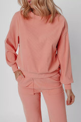 Hazel Blues® | Ribbed Round Neck Top and Pants Set