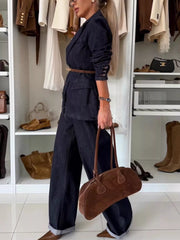 Hazel Blues® | Single-Breasted Blazer and Jeans Denim Set
