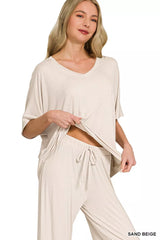 Hazel Blues® | Zenana V-Neck Oversized Top & Pants Set