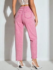 Hazel Blues® | High-Waisted Wash Straight Leg Jeans