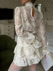 Hazel Blues® | Lace Long Sleeve Top and Skirt Set