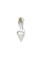 Glitter Pointed Toe Low Heels Wedding Shoes with Bow
