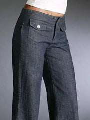 Hazel Blues® | High-Waisted Wide-Leg Wash Jeans