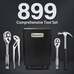 💥💥899-Piece Master Mechanic Tool Set with Mobile Rolling Storage Cabinet