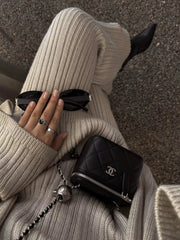 Hazel Blues® |  3-Piece Crew Neck Ribbed Sweater and Wide-Leg Pants Set with Scarf