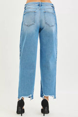 Hazel Blues® | RISEN Slouchy Cropped Barrel Jeans with Contrast Wash